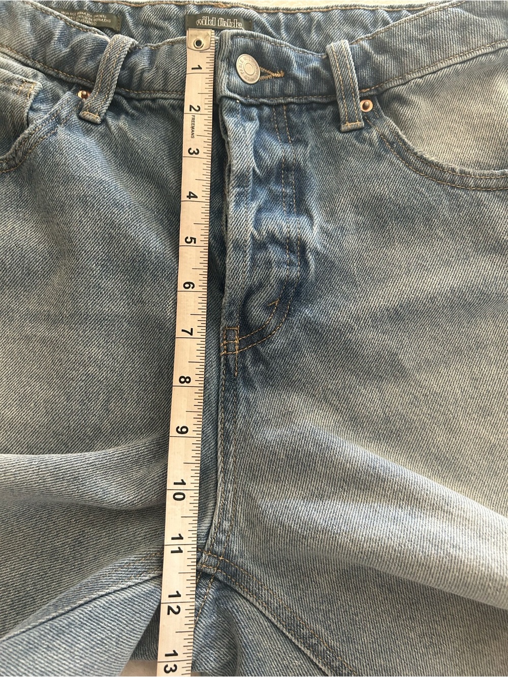Wild Fable Y2K Grunge Distressed Longline Denim Shorts Size 12 - Picture 8 of 11